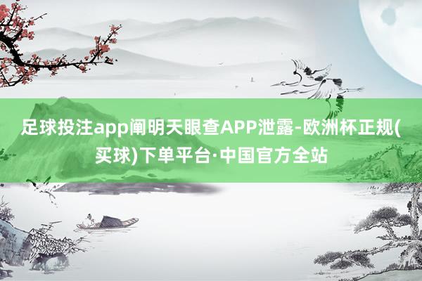 足球投注app阐明天眼查APP泄露-欧洲杯正规(买球)下单平台·中国官方全站