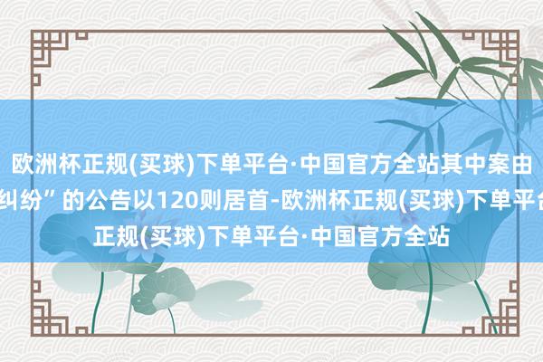 欧洲杯正规(买球)下单平台·中国官方全站其中案由为“侵害商标权纠纷”的公告以120则居首-欧洲杯正规(买球)下单平台·中国官方全站