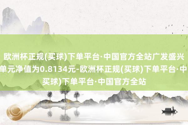 欧洲杯正规(买球)下单平台·中国官方全站广发盛兴搀杂A最新单元净值为0.8134元-欧洲杯正规(买球)下单平台·中国官方全站