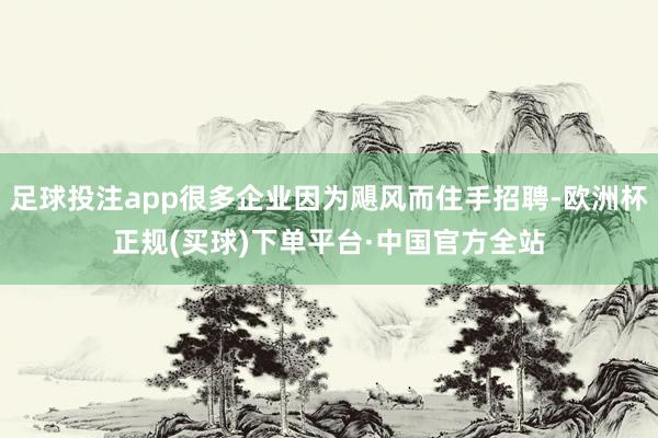 足球投注app很多企业因为飓风而住手招聘-欧洲杯正规(买球)下单平台·中国官方全站