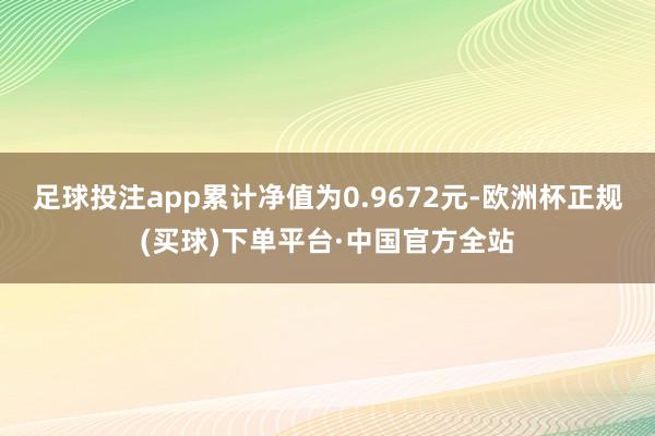 足球投注app累计净值为0.9672元-欧洲杯正规(买球)下单平台·中国官方全站