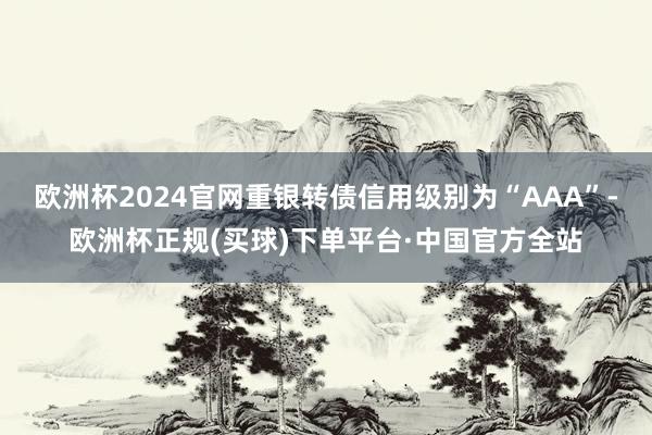 欧洲杯2024官网重银转债信用级别为“AAA”-欧洲杯正规(买球)下单平台·中国官方全站