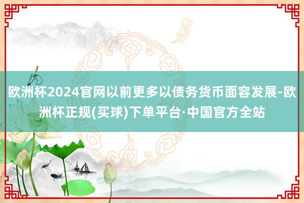 欧洲杯2024官网以前更多以债务货币面容发展-欧洲杯正规(买球)下单平台·中国官方全站