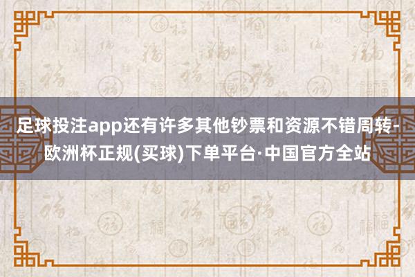 足球投注app还有许多其他钞票和资源不错周转-欧洲杯正规(买球)下单平台·中国官方全站