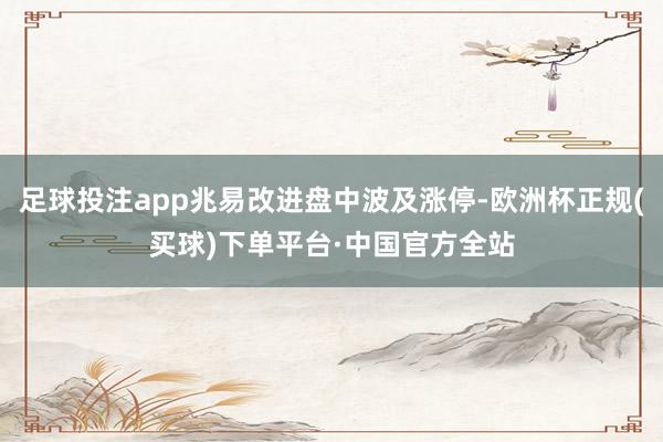 足球投注app兆易改进盘中波及涨停-欧洲杯正规(买球)下单平台·中国官方全站