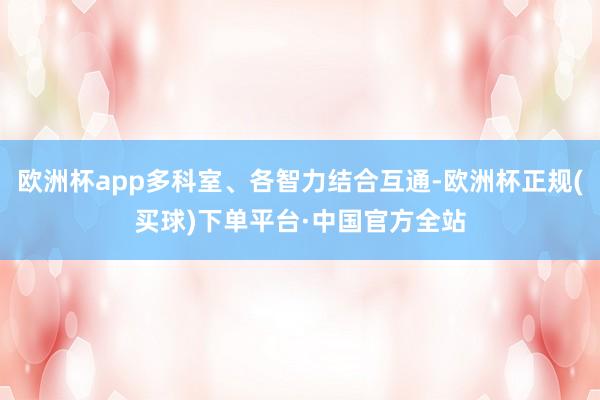 欧洲杯app多科室、各智力结合互通-欧洲杯正规(买球)下单平台·中国官方全站