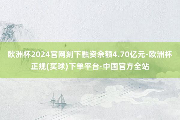 欧洲杯2024官网刻下融资余额4.70亿元-欧洲杯正规(买球)下单平台·中国官方全站